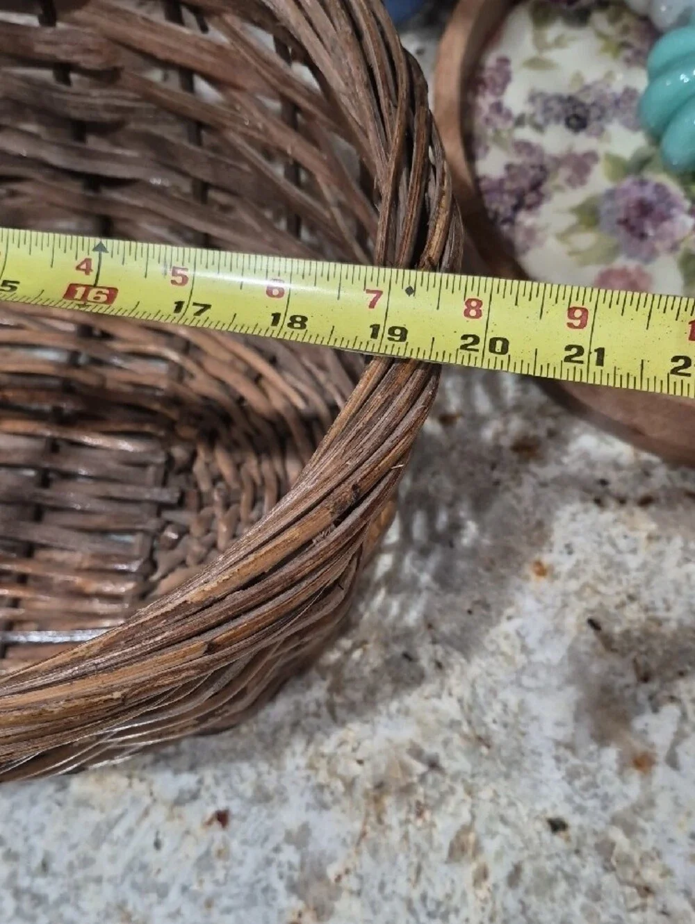 Rustic Woven Brown Willow Basket with Handle - Home Accents
